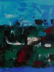 Untitled by K. M. Adimoolam, Oil on canvas, sold Aug 2013