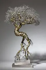 Untitled by Dhananjay Singh, Stainless steel wire and bronze, sold Aug 2013