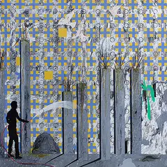 Urban Tension II by Alok Bal, Acrylic and emulsion on canvas, sold Aug 2013