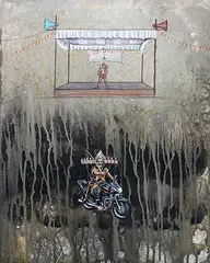 Untitled by Sudhanshu Sutar, Acrylic on canvas pasted on board, sold Aug 2013