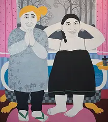 Untitled by Farhad Hussain, Gouache on cloth pasted on board, sold Aug 2013