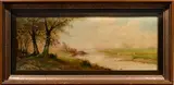 Lake Scene by A. D. M. Cooper, 1917, oil on board, sold Mar 2026