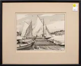 Sailing Dock by Gordon Grant, lithograph, sold Mar 2026