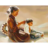Braiding Hair by Lois Johnson, oil on board, sold Apr 2026