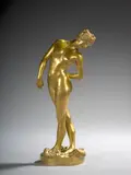 La joueuse de boules by Jean-Léon Gérôme, Bronze à patine doré, sold Sep 2024