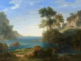 Berger et son troupeau devant la mer by Emil Lugo, Huile sur toile (Toile d'origine), sold Sep 2024