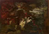 Cénacle de poètes by Thomas Couture, Huile sur toile (Toile d'origine), sold Sep 2024