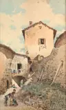 Ruelles en Espagne by Baldomero Galofre, Paire d'aquarelles gouachées, sold Sep 2024