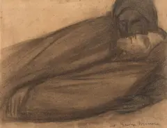 Piéta by George Minne, Fusain et estompe, sold Sep 2024