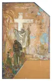 L'Afrique, esquisse by George Desvallières, Huile et essence sur papier, avec mise au carreau, sold Sep 2024