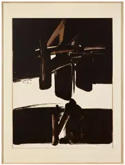 Composition 114 by André Marfaing, 1974, Lithographie en noir sur Arches, sold May 2024