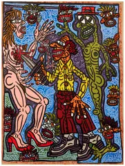 Le meurtrier by Robert Combas, 1990, Lithographie en couleurs, sold May 2024