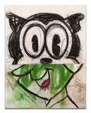 I Can see You but I can’t hear You by George Morton-Clark, 2020, Fusain et acrylique sur toile, sold Jun 2024