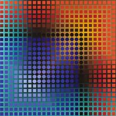 Vascoeuil by Victor Vasarely, 1967-70, Acrylique sur toile, sold Jun 2024