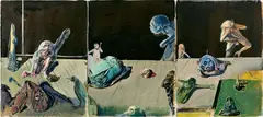 Triptyque de Pali-Kao by Miodrag Djuric, 1973, Acrylique et encre de Chine sur papier (triptyque), sold Jun 2024