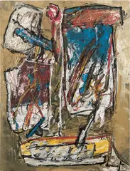 Sans titre by Jacques Doucet, 1986, Huile sur carton, sold Jun 2024
