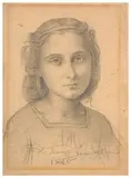 Etude pour 'Le Passage des âmes', de la première série du Poème de l'âme by Louis Janmot, Crayon noir sur papier, sold Mar 2024