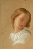 Etude pour 'Le Printemps', de la première série du 'Poème de l'âme' by Louis Janmot, Huile sur papier, sur trait de crayon, sold Mar 2024
