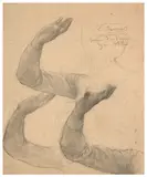 Etude pour 'L'Idéal', de la première série du 'Poème de l'âme' by Louis Janmot, Crayon noir et estompe sur papier, sold Mar 2024