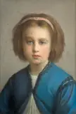 Portrait de Cécile, fille de l'artiste, à l'âge de 6 ans by Louis Janmot, Pastel, sold Mar 2024
