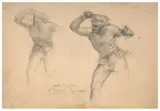 Etude pour 'L'Orgie', de la seconde série du 'Poème de l'âme' by Louis Janmot, Crayon noir et estompe sur papier, sold Mar 2024