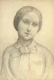 Portrait de femme by Louis Janmot, Crayon noir sur papier, sold Mar 2024