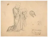 Etude pour 'La Mise au tombeau' by Louis Janmot, Crayon noir et estompe sur papier, sold Mar 2024