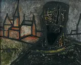Untitled by F. N. Souza, Oil on board, sold Dec 2013
