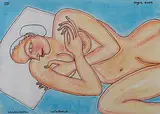 Lady by Jogen Chowdhury, Watercolour and pastel on paper pasted on board, offered Dec 2013
