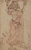 Untitled by Nandalal Bose, Watercolour on postcard, sold Dec 2013