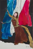 Untitled by M. F. Husain, Mixed media on paper, sold Dec 2013