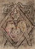 Untitled by M. F. Husain, Mixed media on paper, sold Dec 2013