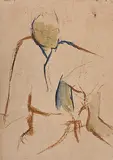 Untitled by Nasreen Mohamedi, Acrylic and charcoal on handmade paper, sold Dec 2013
