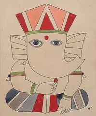 Untitled by Badri Narayan, Watercolour, sketchpen on handmade paper, sold Dec 2013