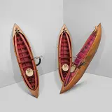 For Here or To Go by Sudarshan Shetty, Mixed media installation with paper on wood, cello devices, piano strings, leather drums, motor mechanical devices, offered Sep 2013