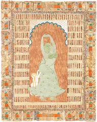 Many Matters Remain Unexplained by Talha Rathore, Gouache, collage, block printing and thread on Wasli, sold Sep 2013