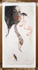 Occasional Disagreement by Mithu Sen, Mixed media on handmade paper pasted on board, sold Sep 2013