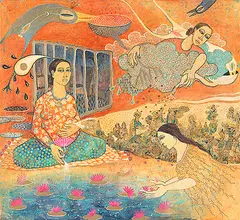 The Future is the Past is the Present by Dhruvi Acharya, Acrylic on canvas, sold Sep 2013