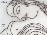 Young Woman with Red Lips by Jogen Chowdhury, Pastel on paper, sold Sep 2013