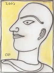 Young Boy by Jogen Chowdhury, Pastel on paper, sold Sep 2013