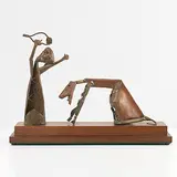 Untitled by Somnath Hore, Bronze sculpture with wood base, offered Sep 2013