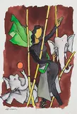 Untitled by M. F. Husain, Watercolour on paper, sold Sep 2013