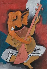 Untitled by M. F. Husain, Oil on canvas, sold Sep 2013