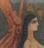 Untitled by Ganesh Pyne, Dry pastel, watercolour & ink on paper, sold Sep 2013