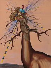 Untitled by Jagannath Panda, Acrylic and fabric on canvas, offered Sep 2013