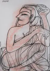 Untitled by Jogen Chowdhury, Mixed media on paper pasted on board, offered Jun 2013