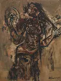 Girl Holding Mirror by Krishen Khanna, Oil on canvas, sold Jun 2013