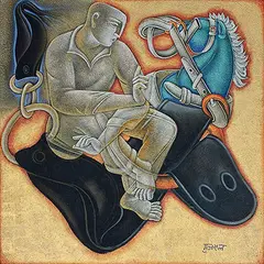 Untitled by Satish Gujral, Mixed media on canvas, sold Feb 2013