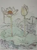 Jogi Ka Talab by A. Ramachandran, Watercolour, pen and ink on paper, sold Feb 2013