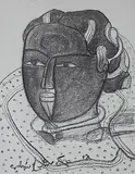 Untitled by Thota Vaikuntam, Charcoal on canvas, sold Feb 2013